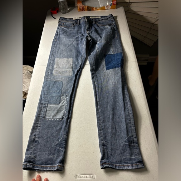 Anthropologie Pilcro mid patchwork slim boyfriend jeans size 27 - Picture 11 of 12